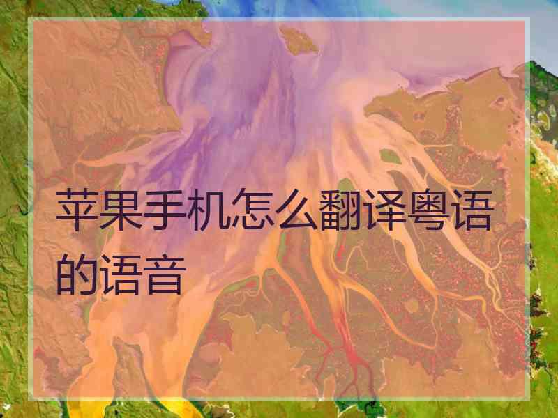 苹果手机怎么翻译粤语的语音