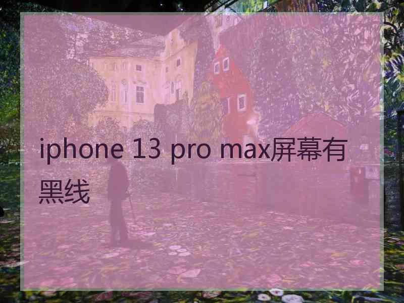 iphone 13 pro max屏幕有黑线