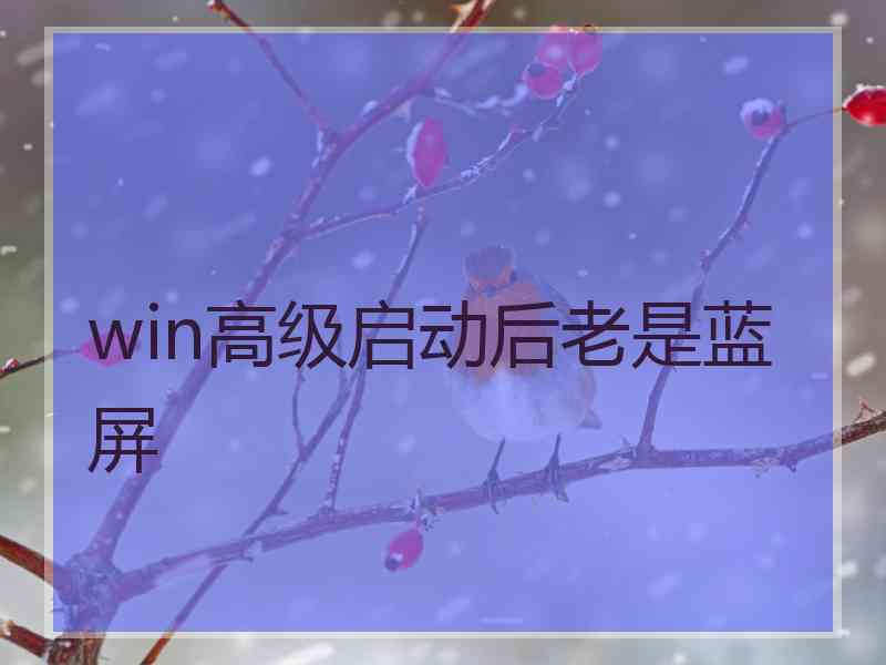 win高级启动后老是蓝屏