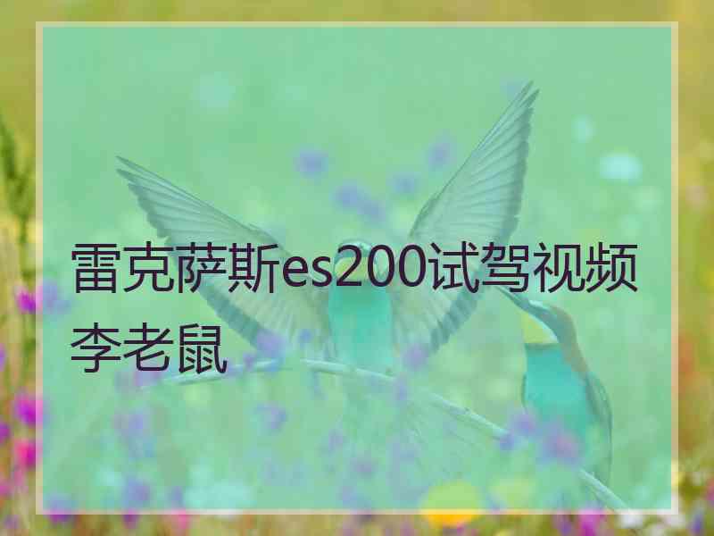 雷克萨斯es200试驾视频李老鼠