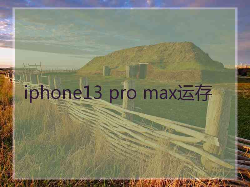 iphone13 pro max运存