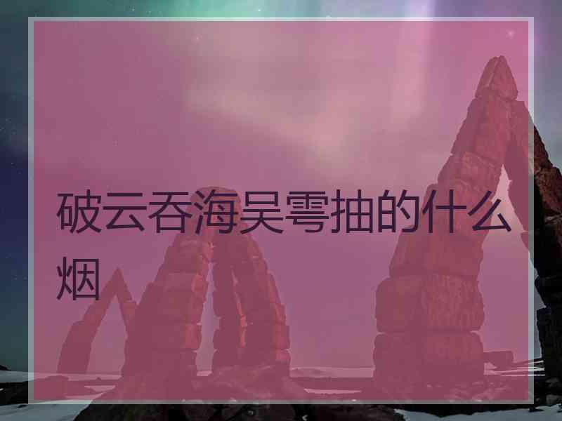 破云吞海吴雩抽的什么烟