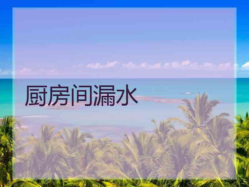 厨房间漏水