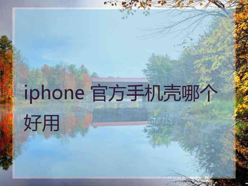 iphone 官方手机壳哪个好用