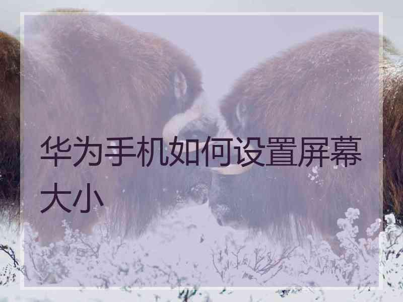 华为手机如何设置屏幕大小