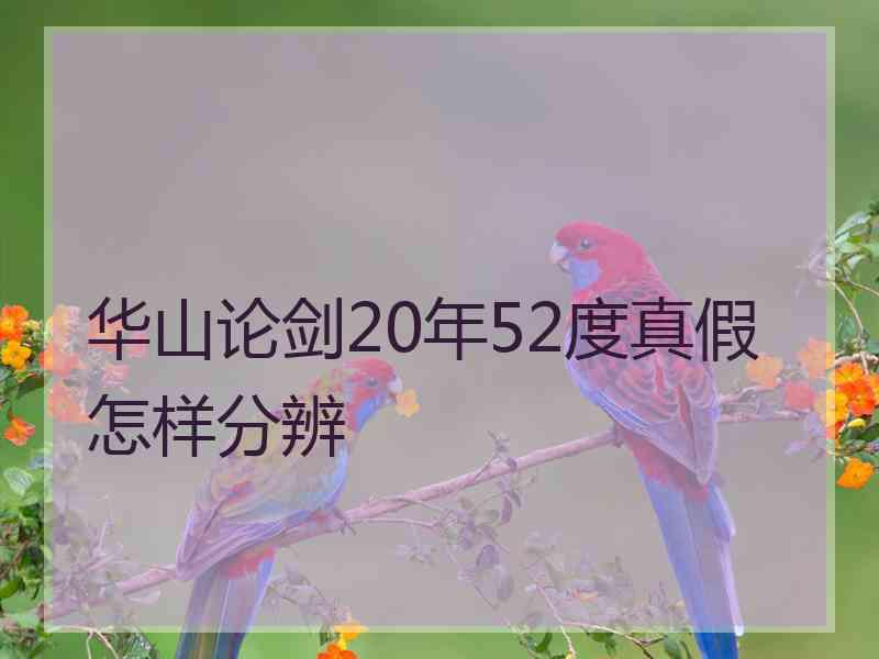 华山论剑20年52度真假怎样分辨