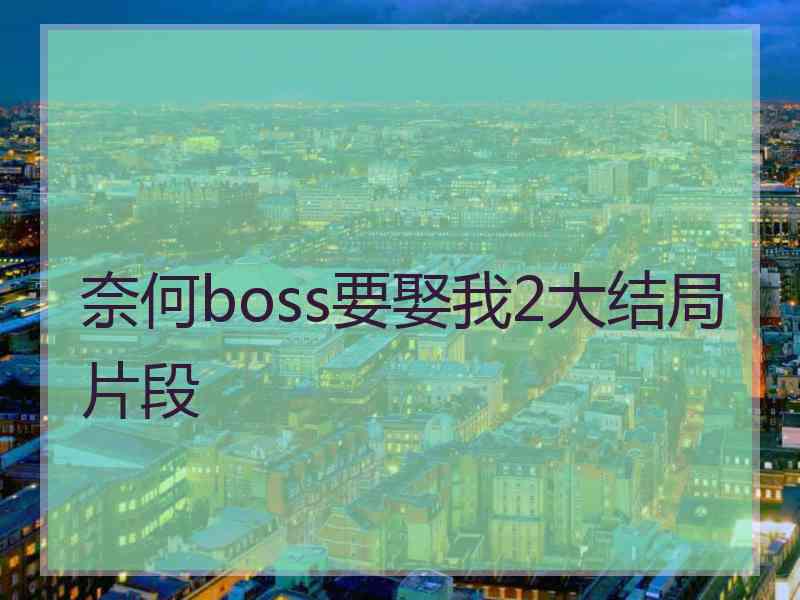 奈何boss要娶我2大结局片段