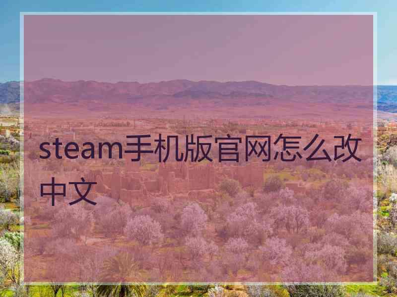 steam手机版官网怎么改中文