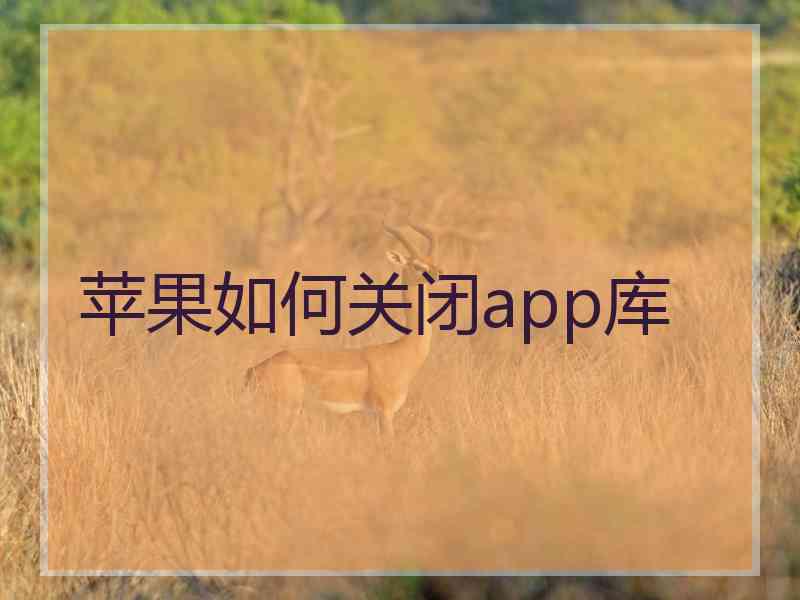 苹果如何关闭app库