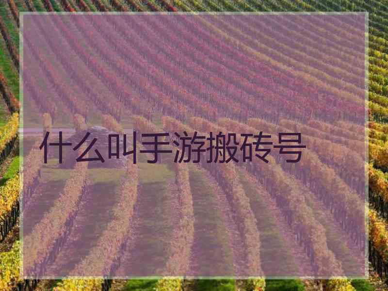 什么叫手游搬砖号