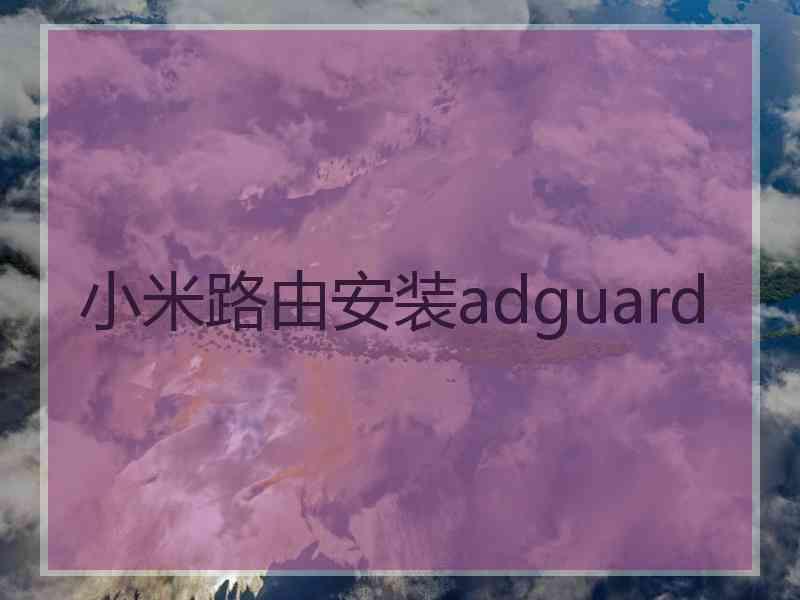 小米路由安装adguard