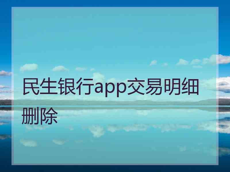 民生银行app交易明细删除