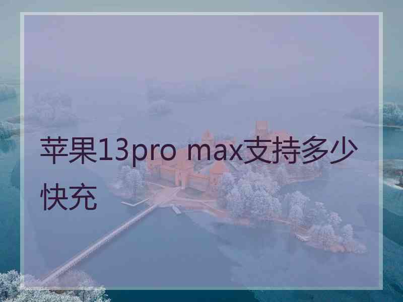 苹果13pro max支持多少快充