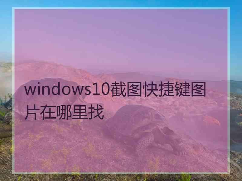 windows10截图快捷键图片在哪里找