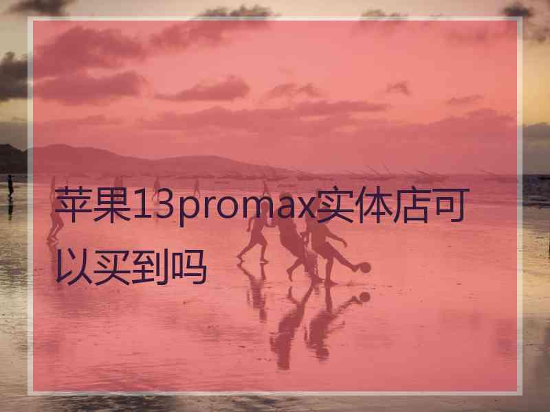 苹果13promax实体店可以买到吗