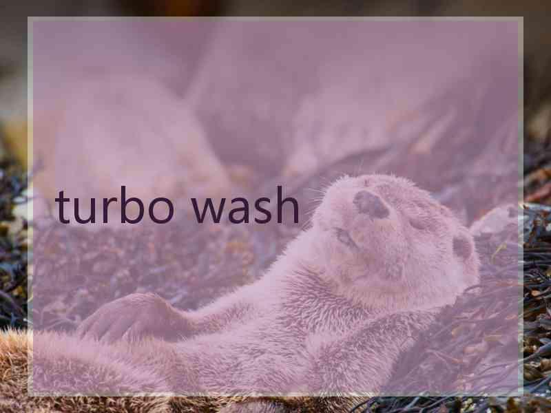 turbo wash