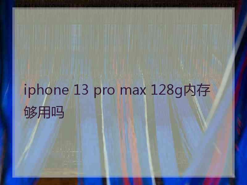 iphone 13 pro max 128g内存够用吗