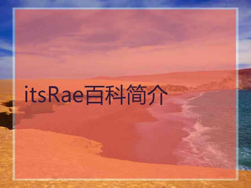 itsRae百科简介