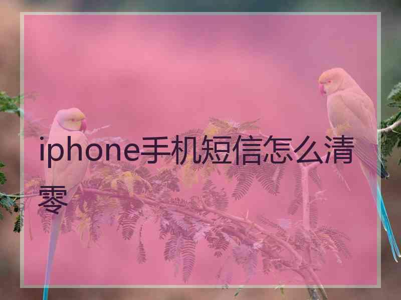 iphone手机短信怎么清零