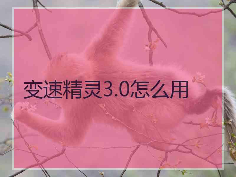 变速精灵3.0怎么用