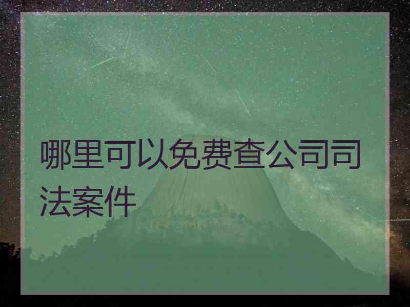 哪里可以免费查公司司法案件