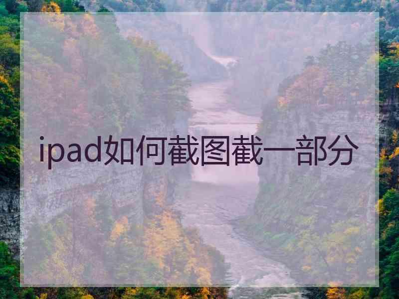 ipad如何截图截一部分