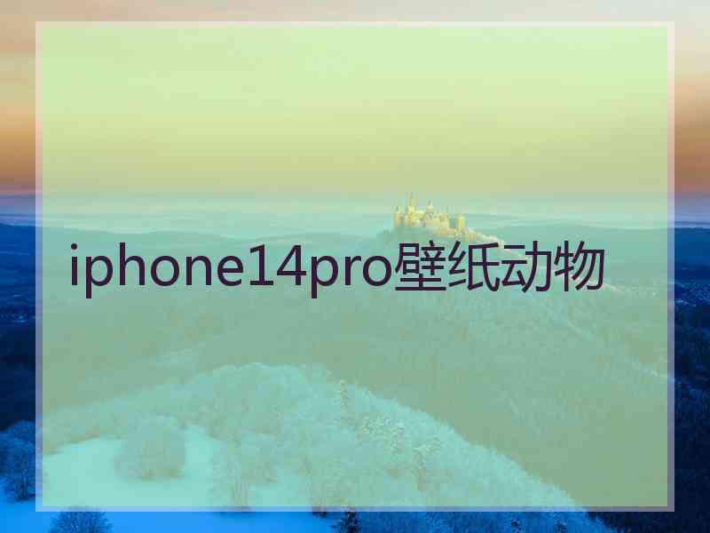 iphone14pro壁纸动物