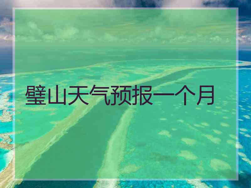 璧山天气预报一个月