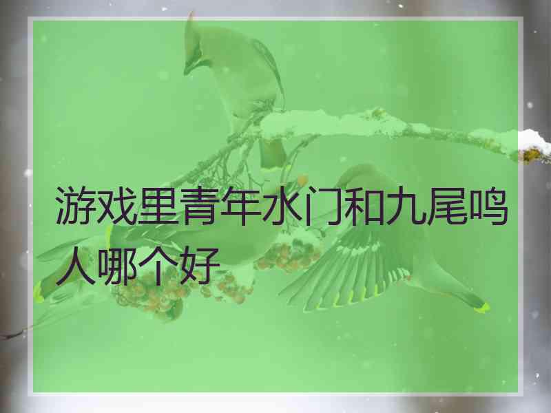 游戏里青年水门和九尾鸣人哪个好