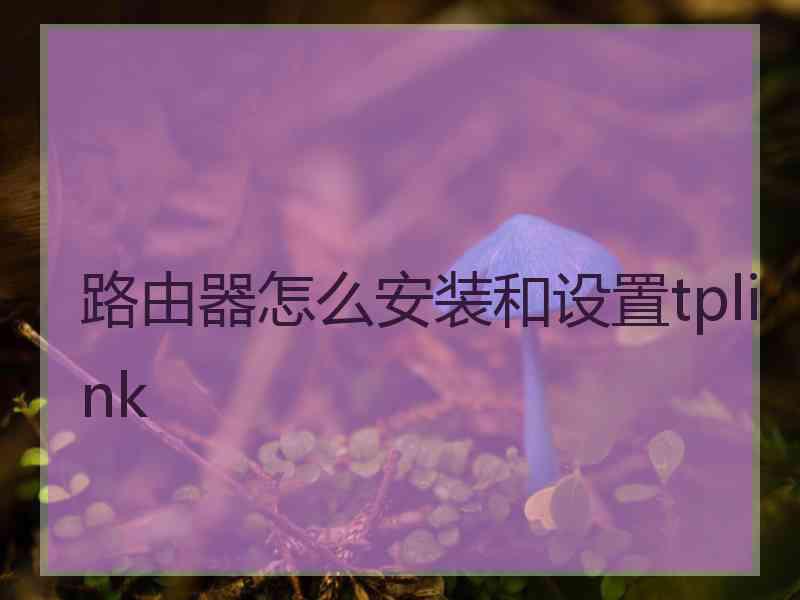 路由器怎么安装和设置tplink