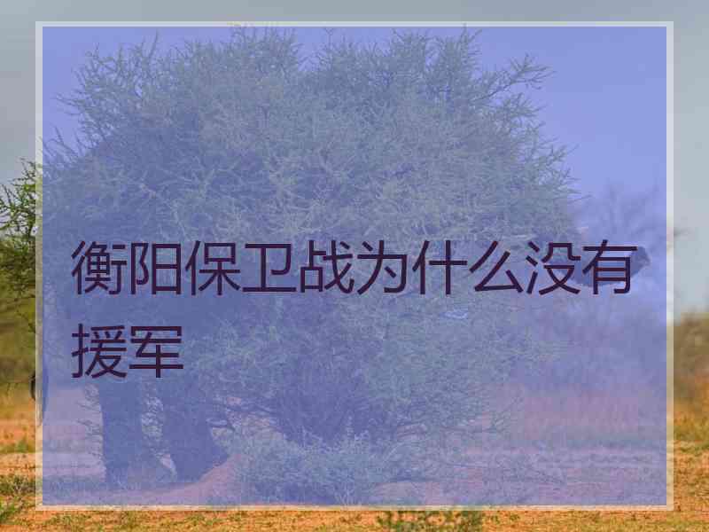 衡阳保卫战为什么没有援军