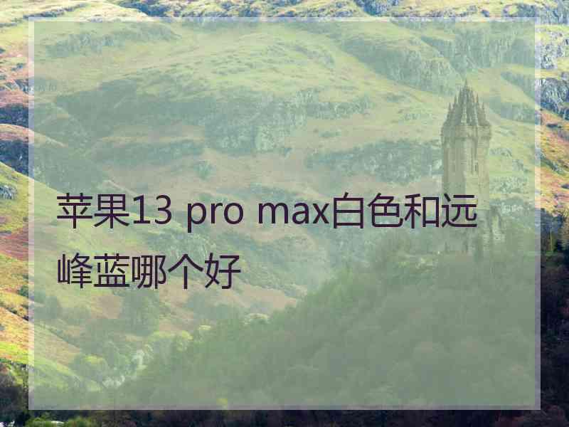 苹果13 pro max白色和远峰蓝哪个好