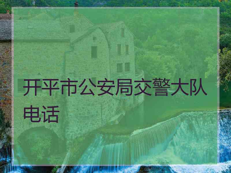 开平市公安局交警大队电话