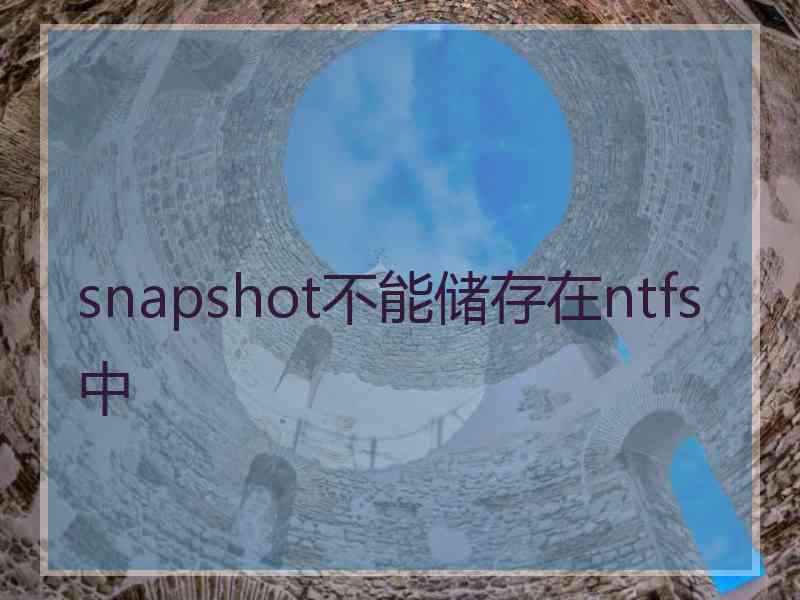 snapshot不能储存在ntfs中