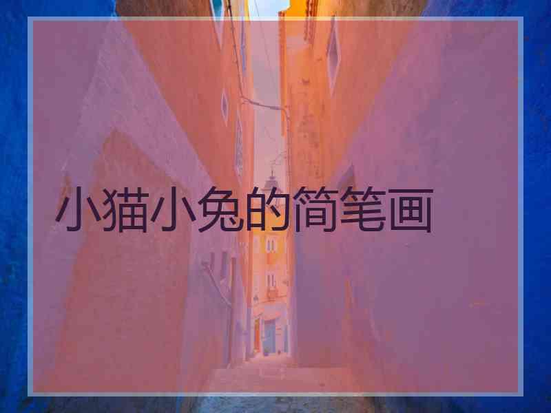 小猫小兔的简笔画