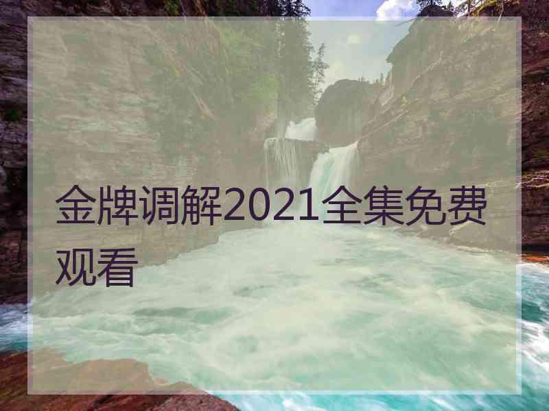 金牌调解2021全集免费观看