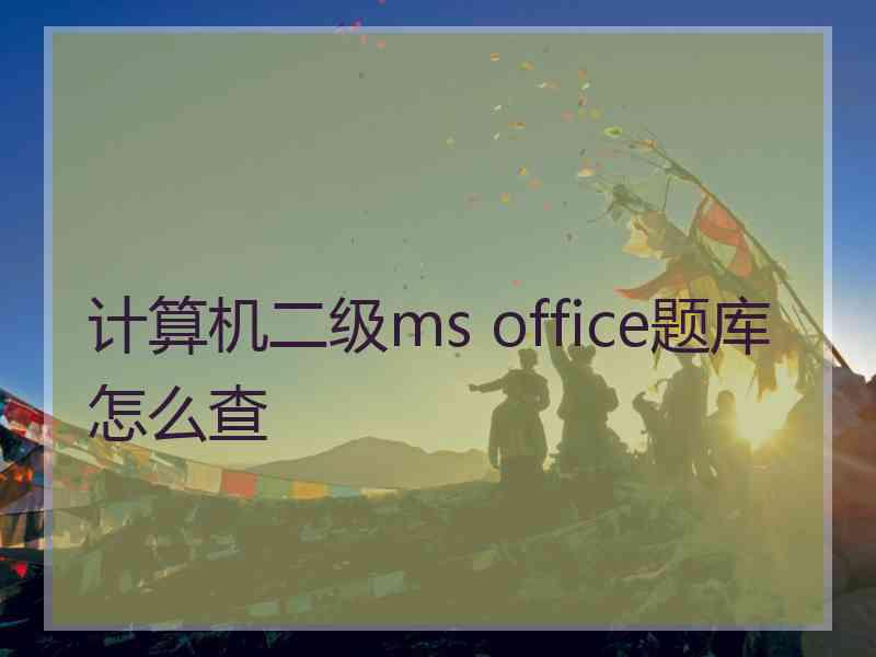 计算机二级ms office题库怎么查