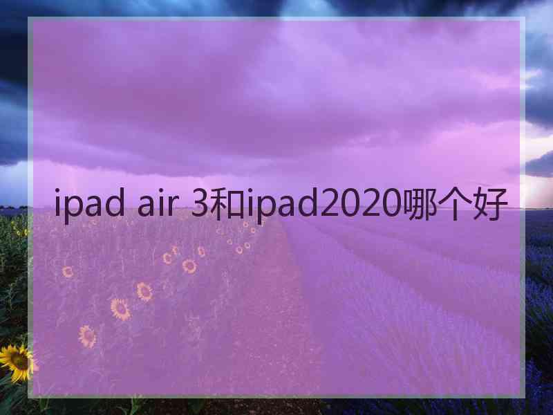 ipad air 3和ipad2020哪个好