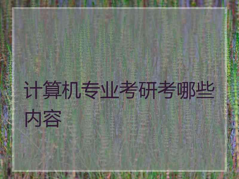 计算机专业考研考哪些内容