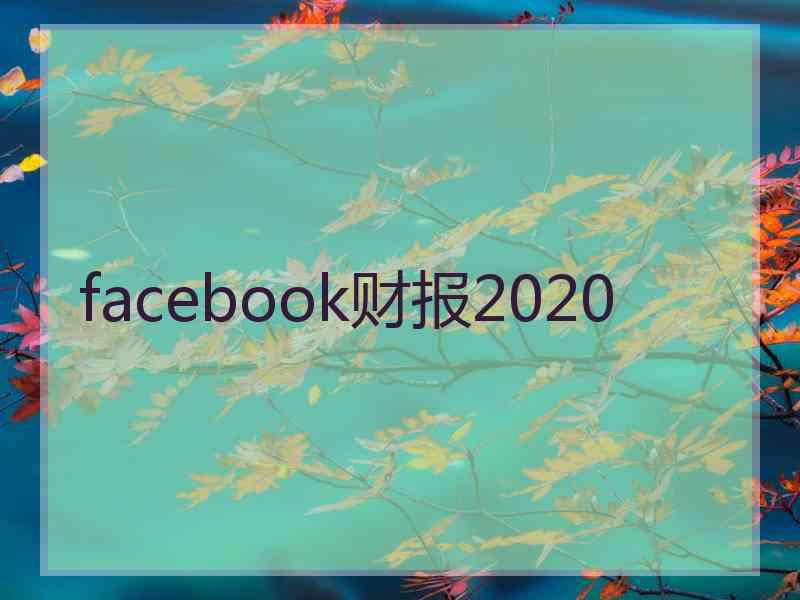 facebook财报2020