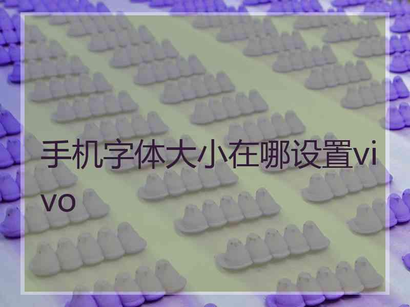 手机字体大小在哪设置vivo