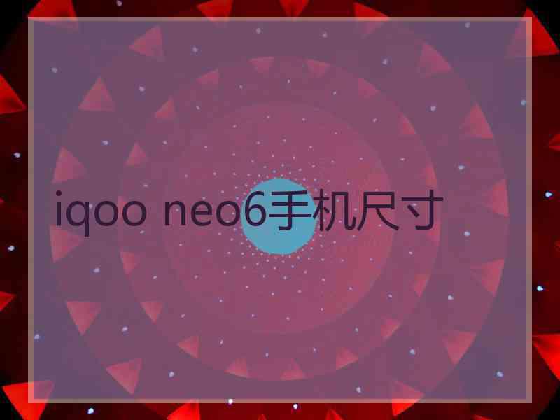 iqoo neo6手机尺寸