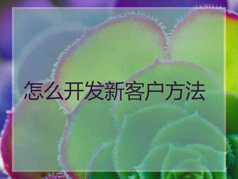 怎么开发新客户方法