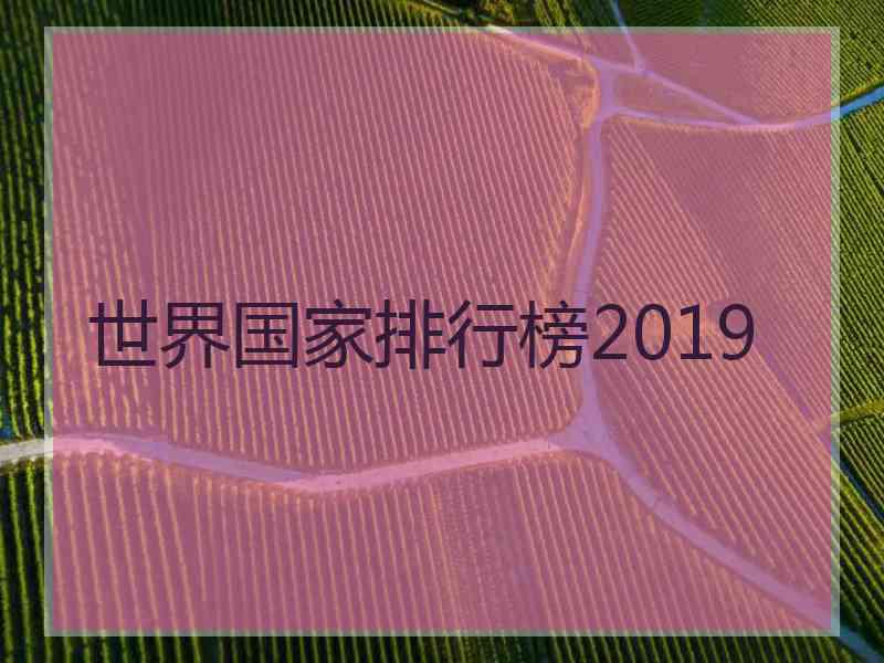 世界国家排行榜2019