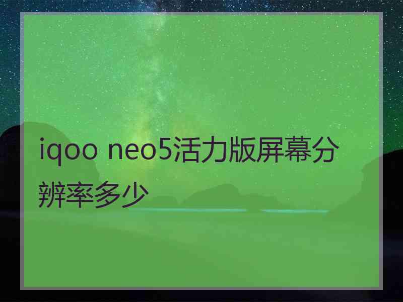 iqoo neo5活力版屏幕分辨率多少