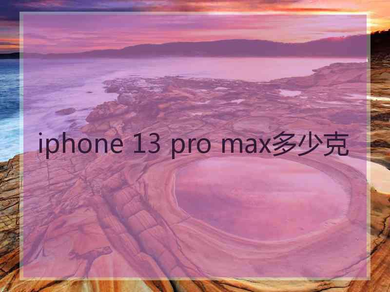 iphone 13 pro max多少克