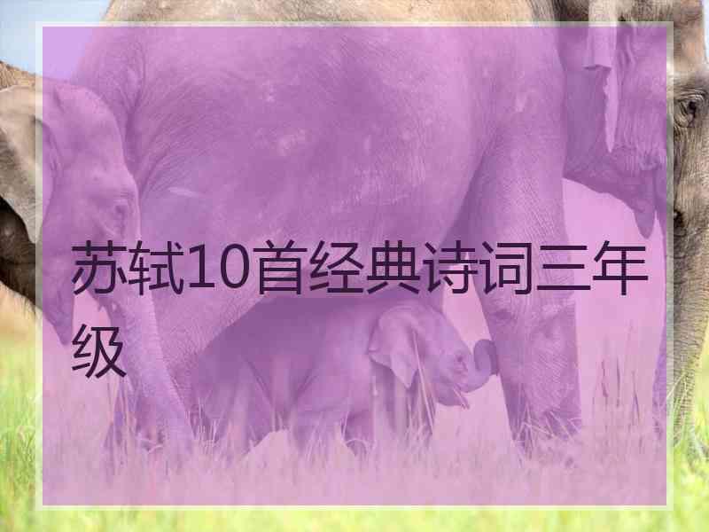 苏轼10首经典诗词三年级