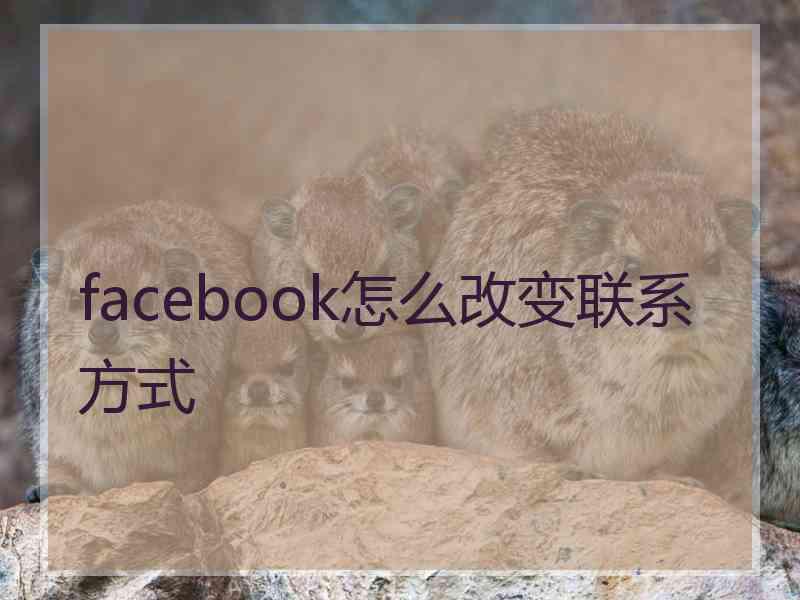 facebook怎么改变联系方式