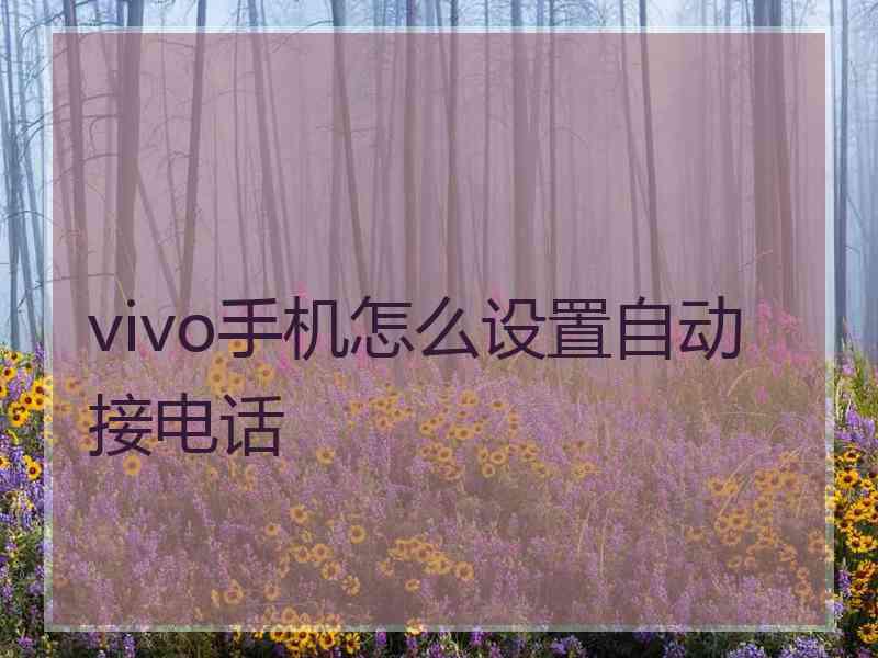 vivo手机怎么设置自动接电话