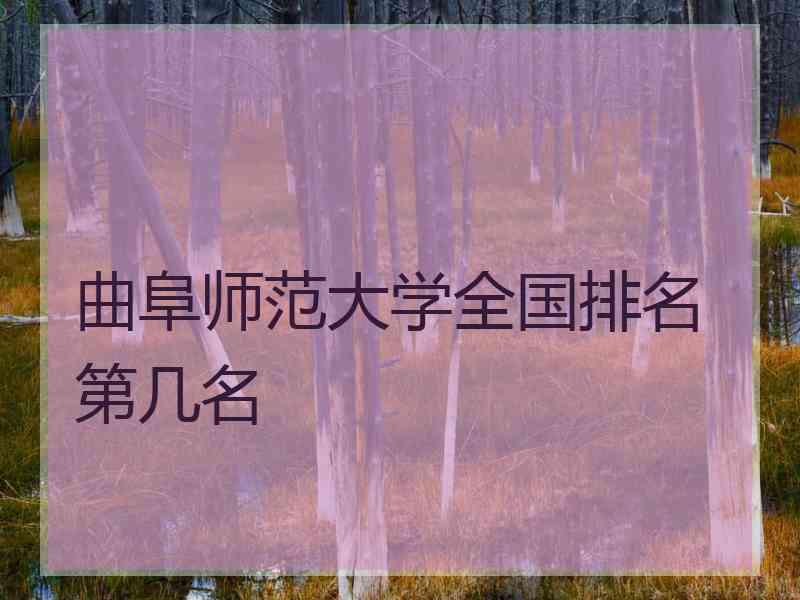 曲阜师范大学全国排名第几名